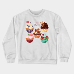 Sweet Cupcakes Illustration Crewneck Sweatshirt